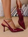 Women's Pointed Toe Kitten Heel Slip-On Sandals - Image 8