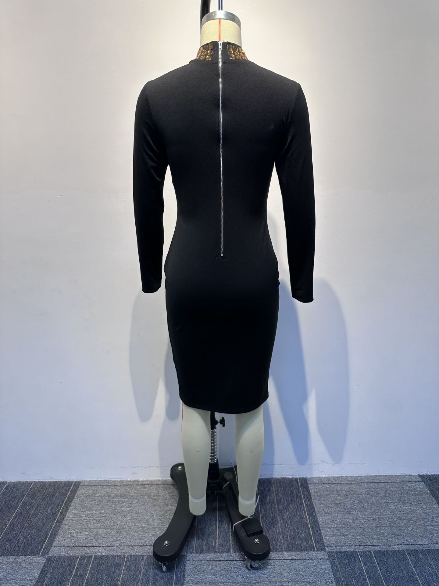 Lady Sexy Slim Fit Rhinestone Stretch Tight Dress - Image 6