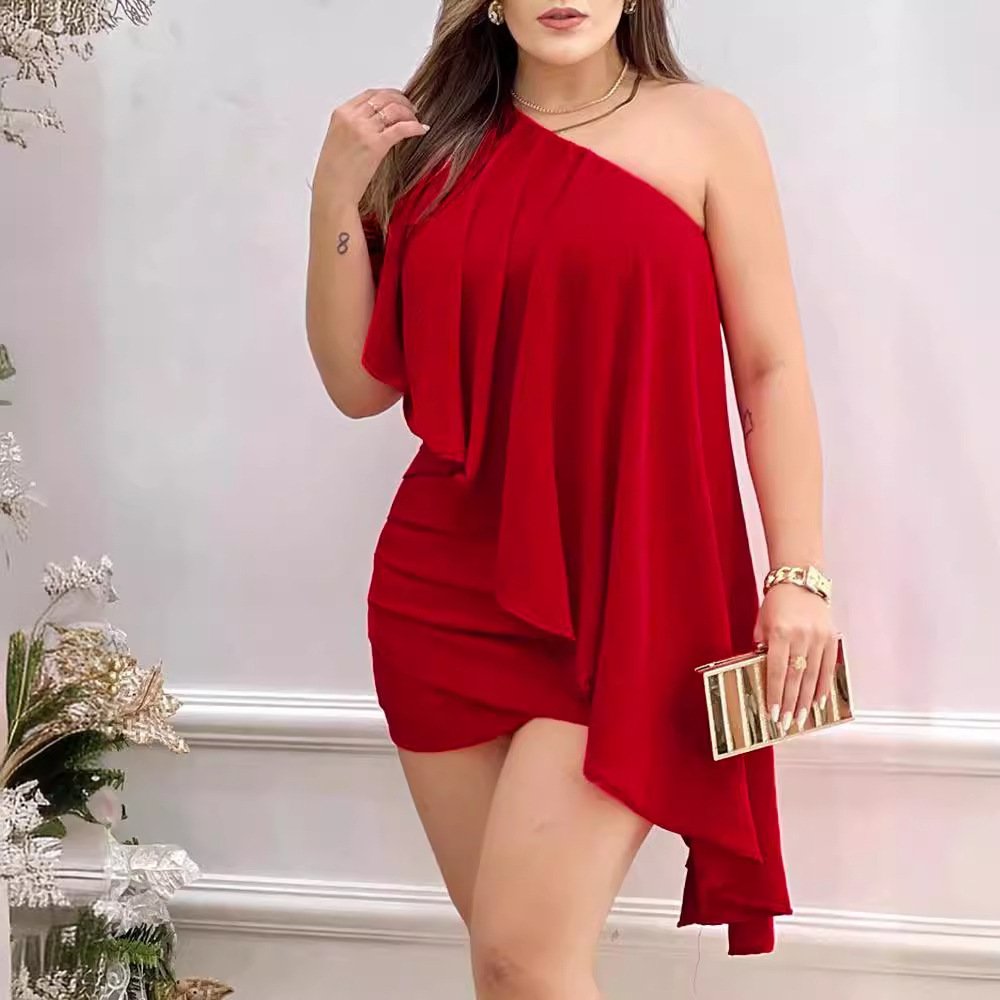 Women's Clothing One Shoulder Dress - Image 9