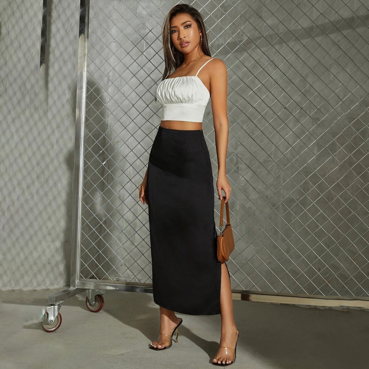 Split Satin Skirt Summer New Versatile Color - Image 4