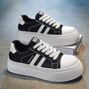 2026 New Height Increasing Men's Shoes, Summer Breathable Casual Platform Sneakers, Versatile Trendy Work Shoes