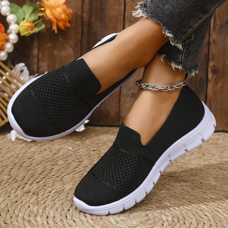 Mesh Breathable Flat Solid Color Casual Shoes For Women - Image 6