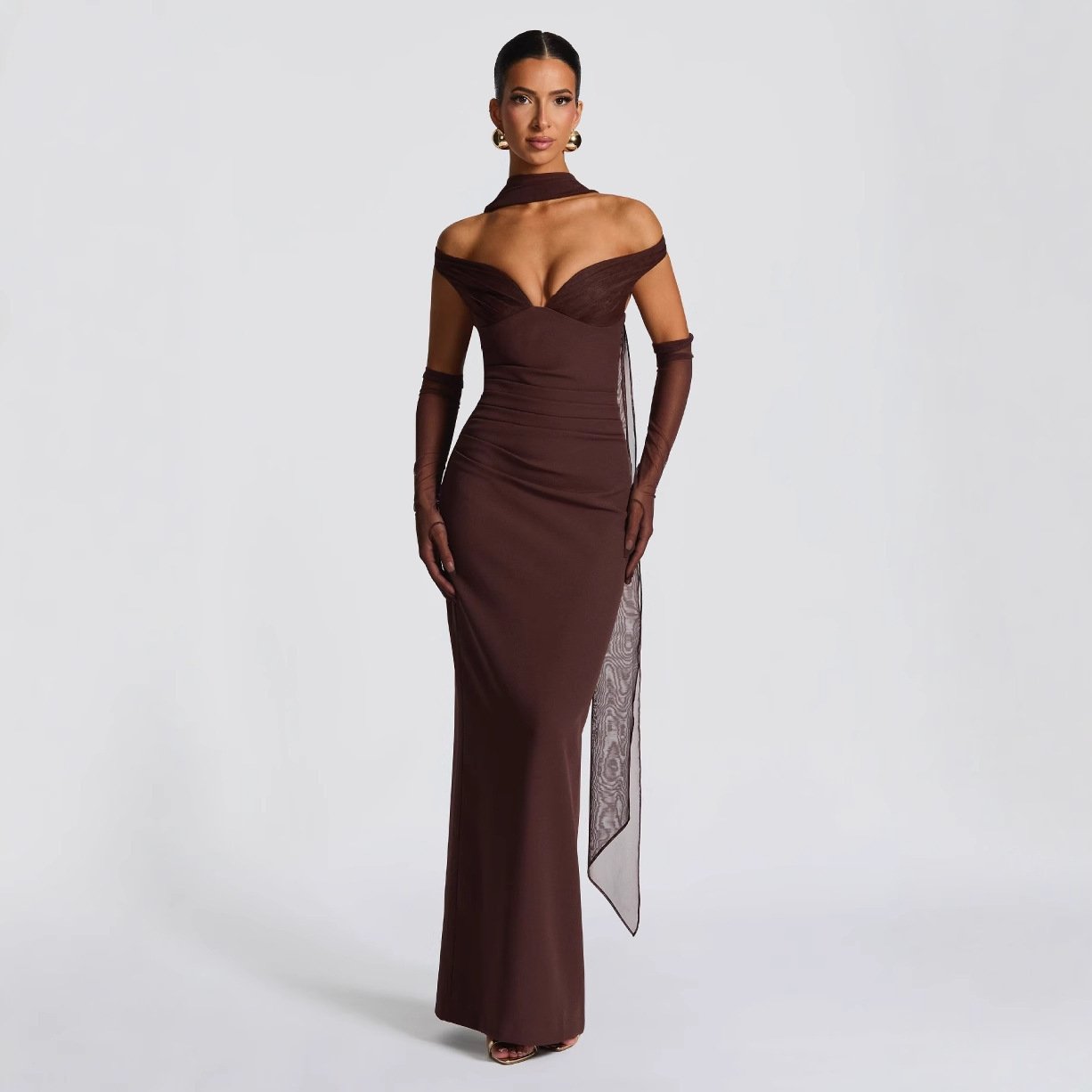 Sexy Hot Girl Tube Top Off-shoulder Waist Elastic Hip Dress - Image 5