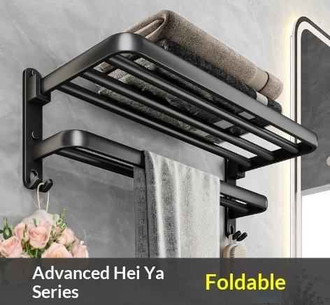 No-drill Bathroom Shelf Space Aluminum Towel Rack Storage Towel Holder Bathroom Hardware Accessory - Image 3