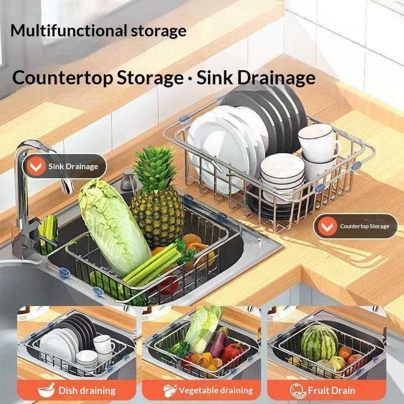 Stainless Steel Dish Basin Sink Drain Rack - Image 4