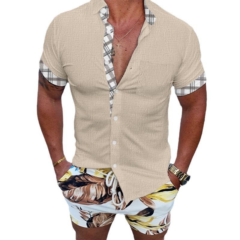 Lapel Beach Short Sleeve Shirt - Image 3