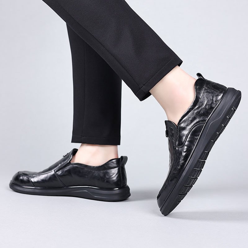 Full-grain Leather Business-casual Slip-on Dress Shoes - Image 3