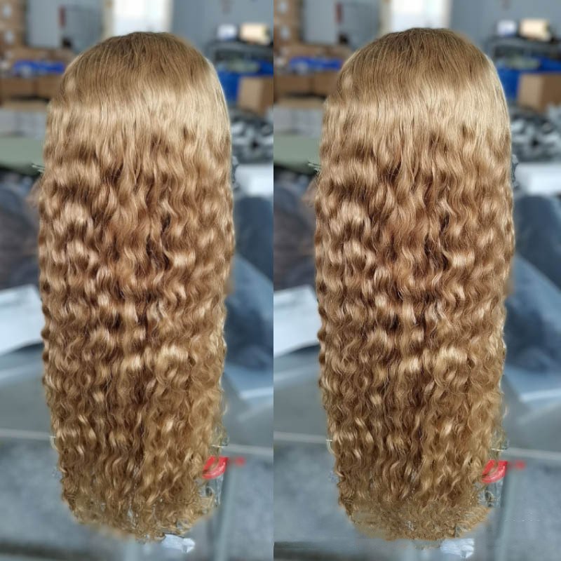 Women's Side Parted Brown Long Curly Corn Perm Wig - Image 4