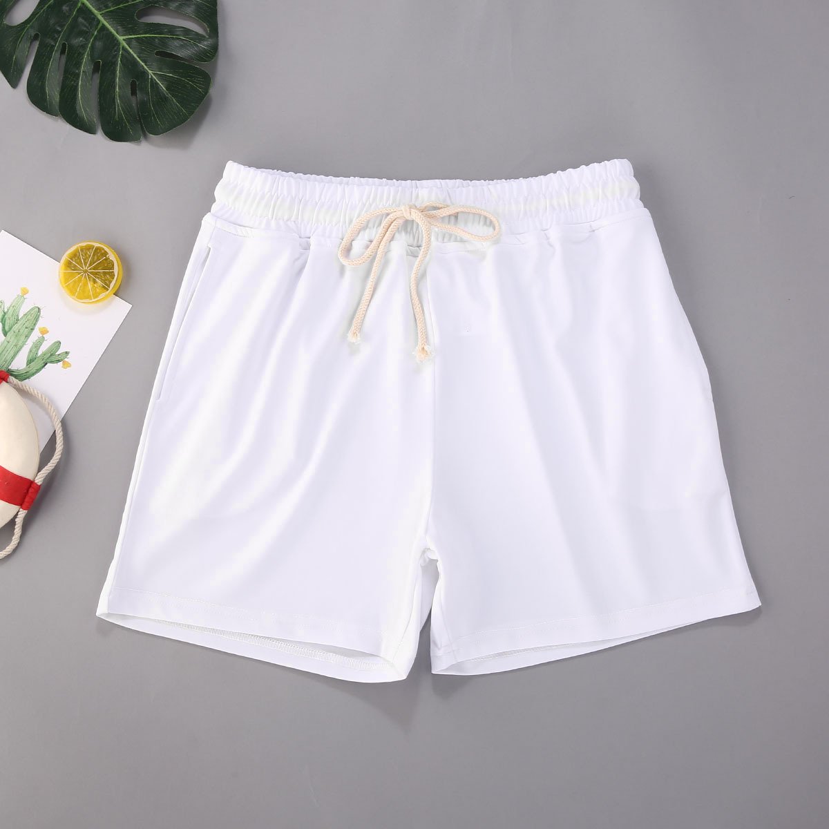 Beach Style Men's Swimming Shorts Solid Color Shorts Men - Image 5