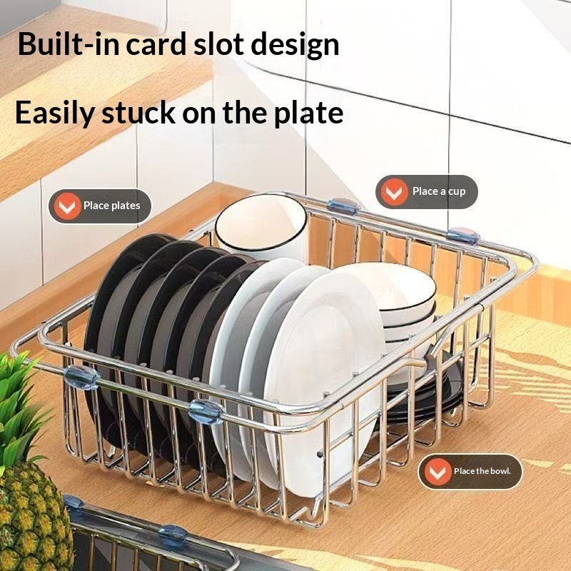 Stainless Steel Dish Basin Sink Drain Rack - Image 7