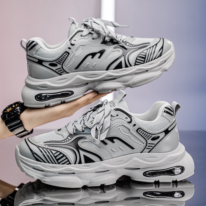 New Spring Men Breathable Mesh Dad Shoes, Trendy All-match Platform Anti-slip Casual Running Sports Sneakers - Image 4