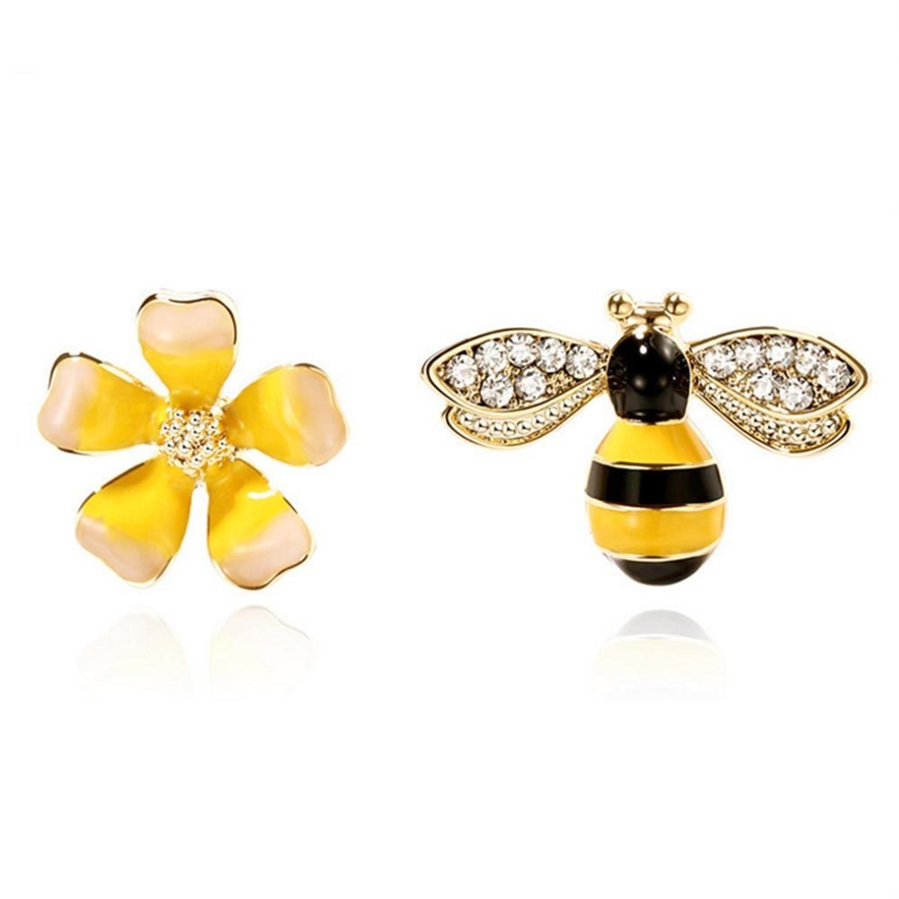 3 Styles Korean Inlaid Crystal Rhinestone Bee Earings For Women Sweet Beauty Simple Atmosphere Stud Earrings D333 - Image 2