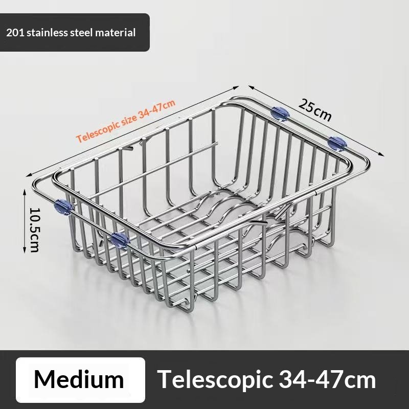 Stainless Steel Dish Basin Sink Drain Rack - Image 2