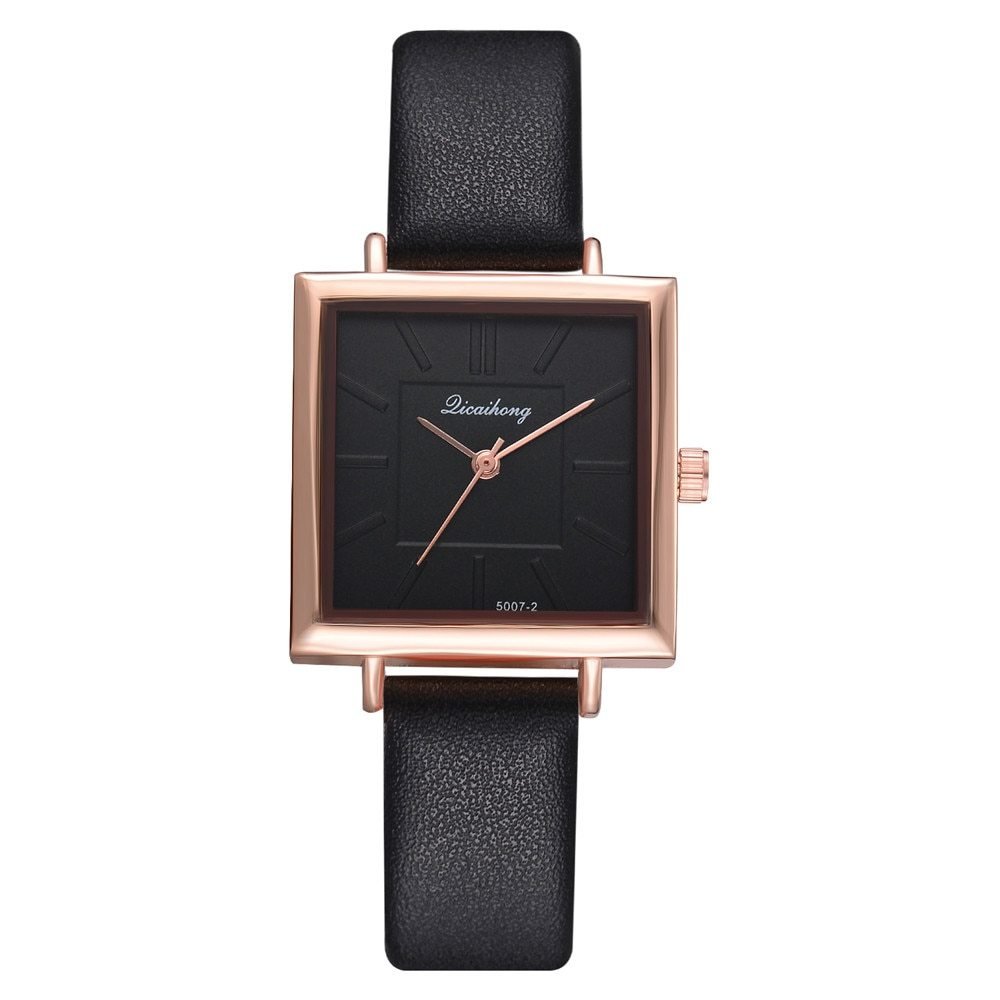 Square Women Bracelet Watch Contracted Leather Crystal WristWatches Women Dress Ladies Quartz Clock - Image 7