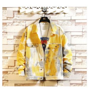 Camouflage color denim jacket men