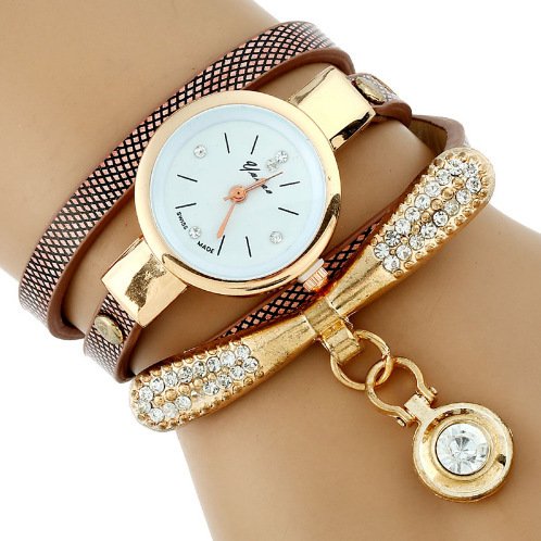 Gnova Platinum Fashion Luxury Brand New Women Rhinestone Gold Bracelet Watch Pu Leather Ladies Quartz Casual Wristwatch - Image 5
