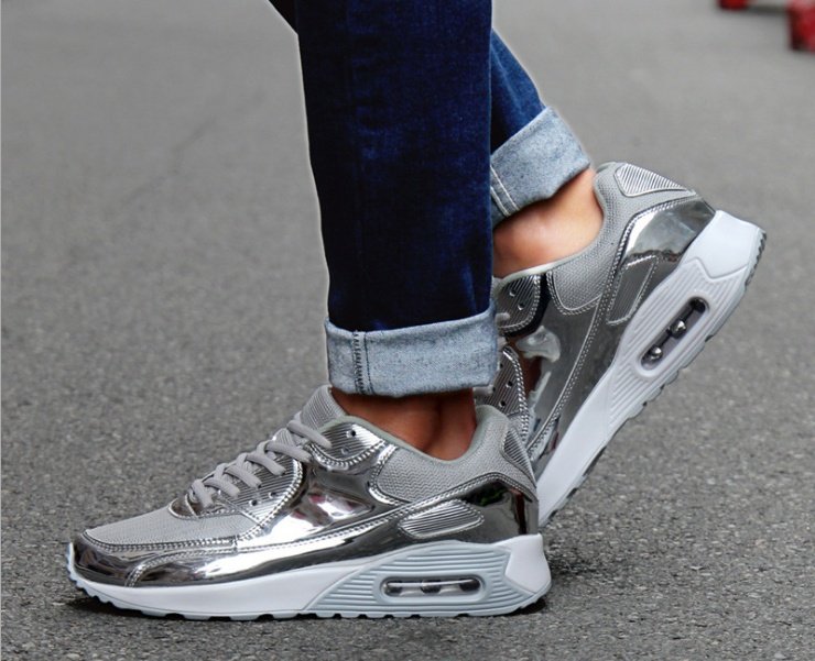 Mesh breathable running shoes, bright lacquer leather, Yuansu running shoes, sneakers - Image 4