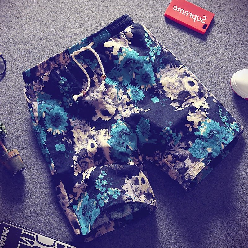 Linen printed five-minute shorts - Image 9