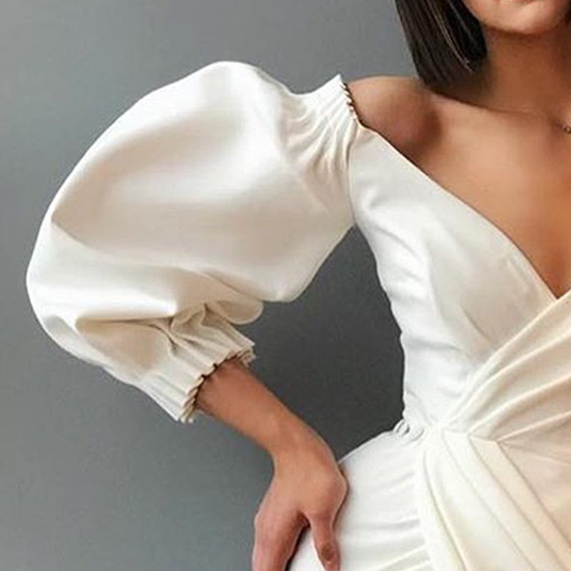 Bubble sleeve dress evening dress - Image 3