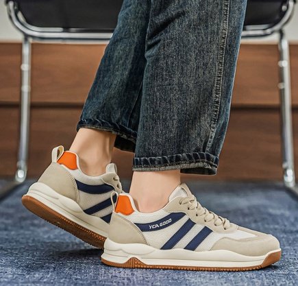 Men's Wide Toe Cortez-style Sneakers, Extra Wide Shoes For Wide Feet & High Instep, Soft Mesh Casual Trainers - Image 4