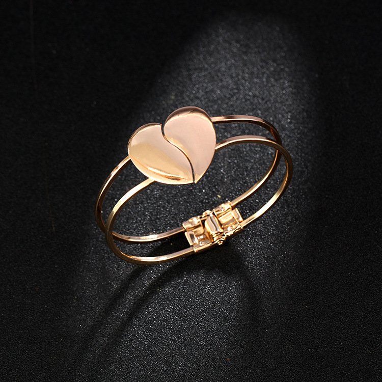 Frosted double heart bracelet women - Image 3