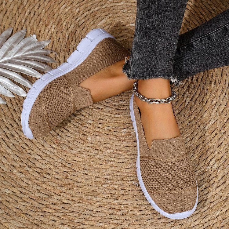 Mesh Breathable Flat Solid Color Casual Shoes For Women - Image 4