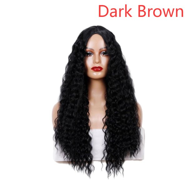 Medium Long Curly Hair Wave Synthetic Wigs - Image 3