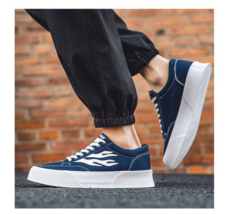 Men's All-match Low Top Canvas Shoes Platform Sneakers - Image 9