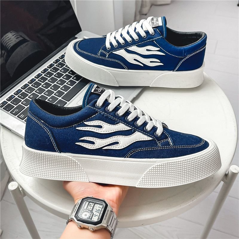 Men's All-match Low Top Canvas Shoes Platform Sneakers - Image 5