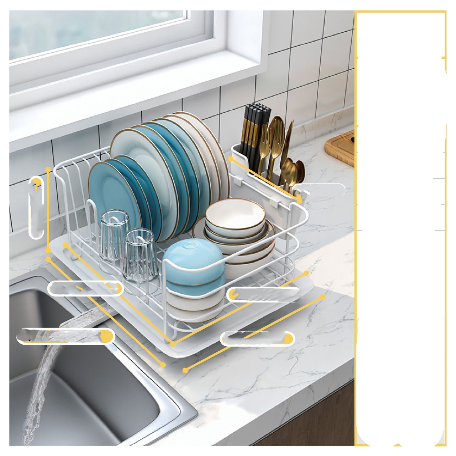Stainless Steel Dish Rack Drain Rack Dish Rack Kitchen Shelf - Image 4