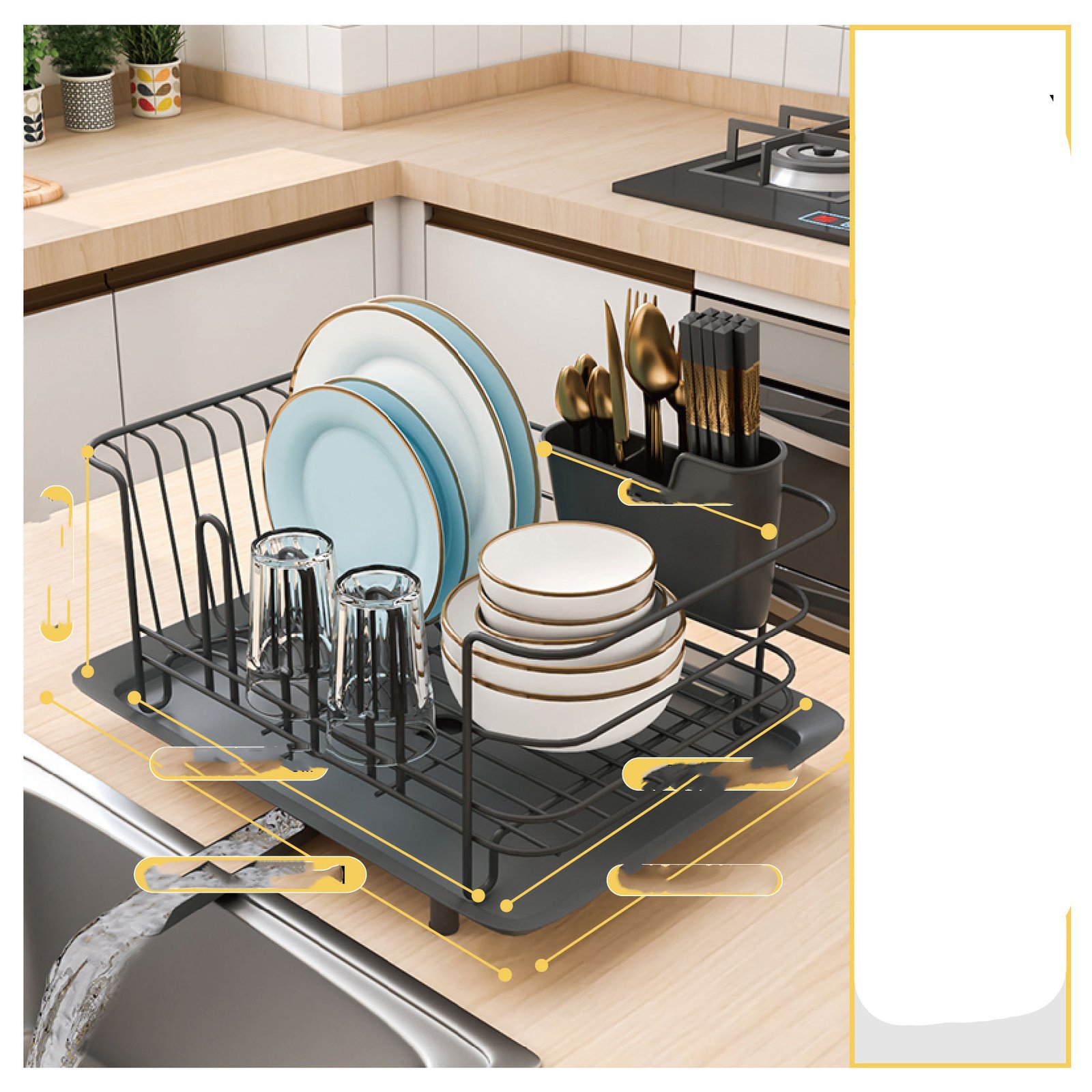 Stainless Steel Dish Rack Drain Rack Dish Rack Kitchen Shelf - Image 9