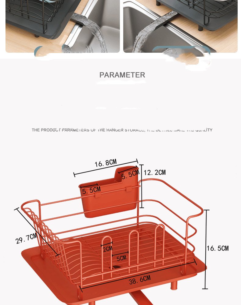 Stainless Steel Dish Rack Drain Rack Dish Rack Kitchen Shelf - Image 10