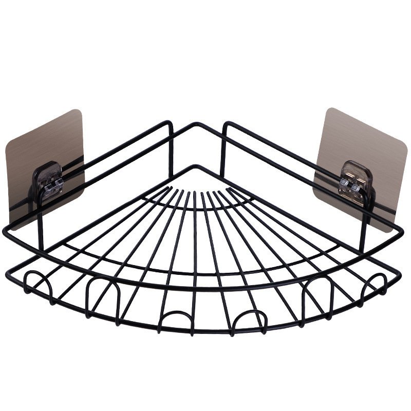 Pengtu Wholesale Bathroom Wall Hanging Corner Storage Rack Household Vanity Racks Stall Plastic Bathroom Wall - Image 3