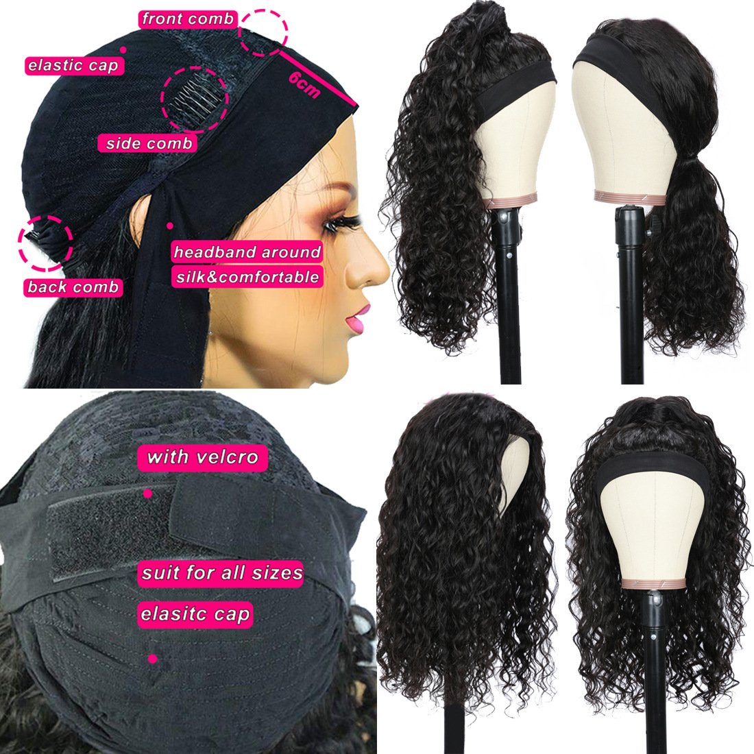 Wig Headgear Fluffy Explosion Head Scarf Wig Female African Small Roll Headscarf - Image 2