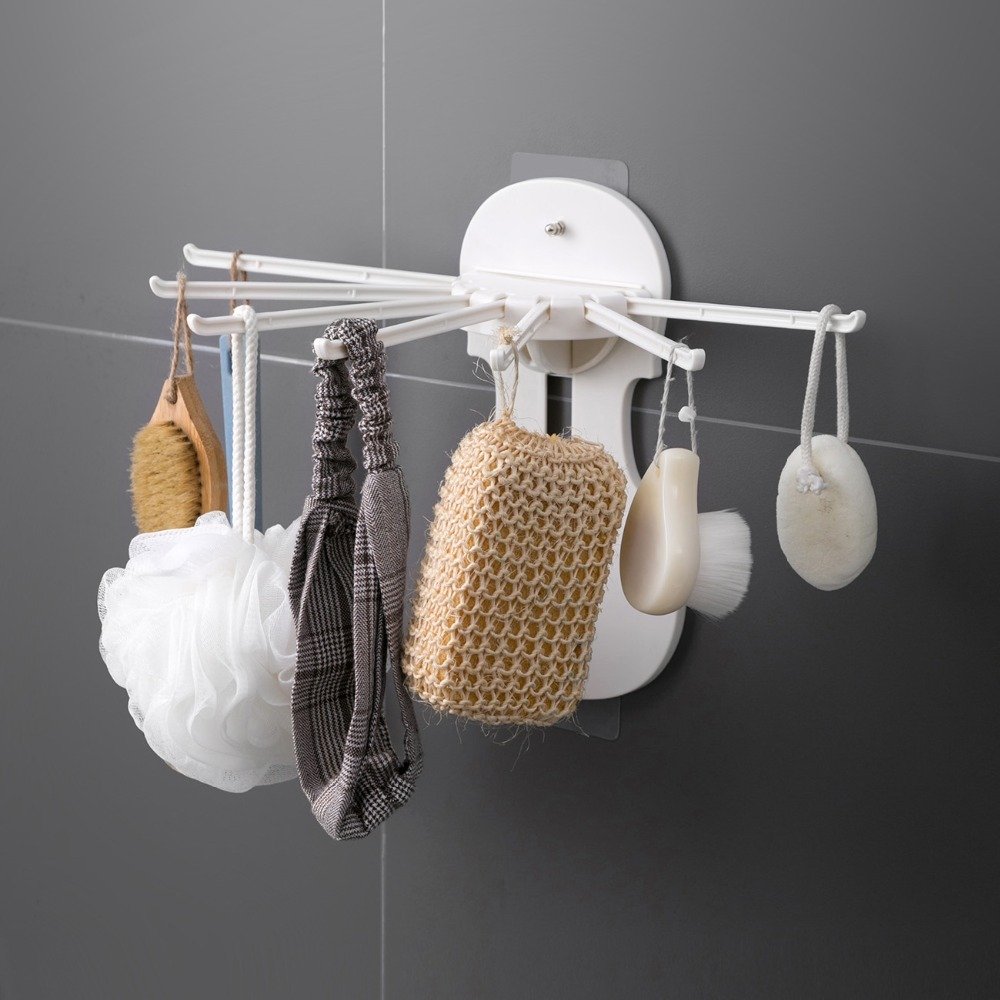 7-in-1 Multifunctional Retractable Wall-mounted Pull-out Rack without Punching Kitchenware Storage Rack Kitchen Accessories