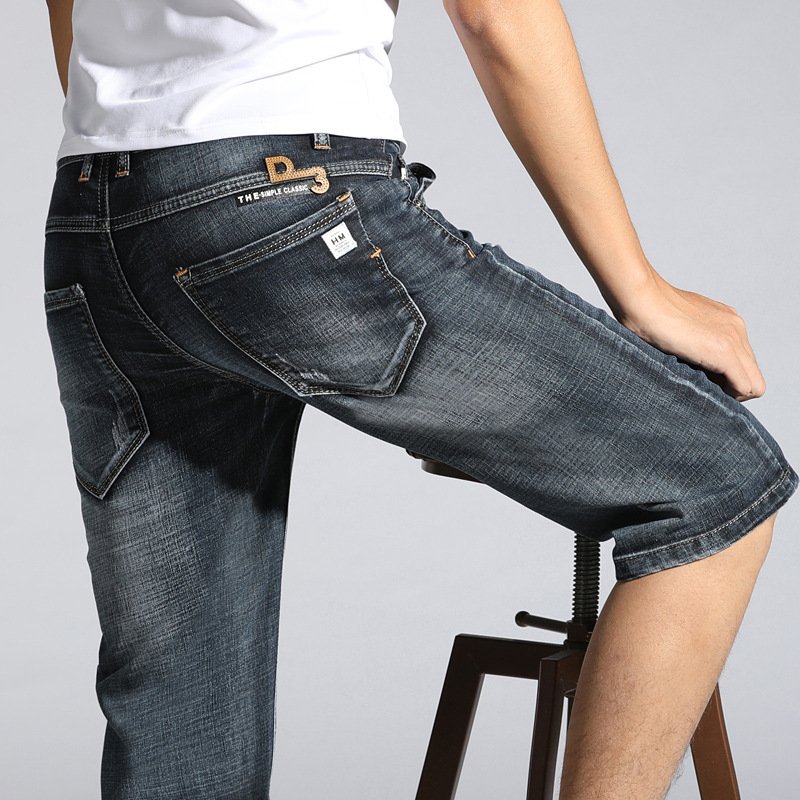 New Men's Denim Shorts Casual Simple Five Point Pants Shorts - Image 3