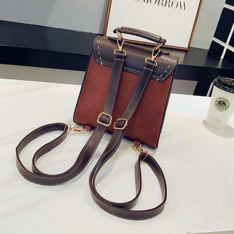 Contrasting Retro Small Backpack Women - Image 2