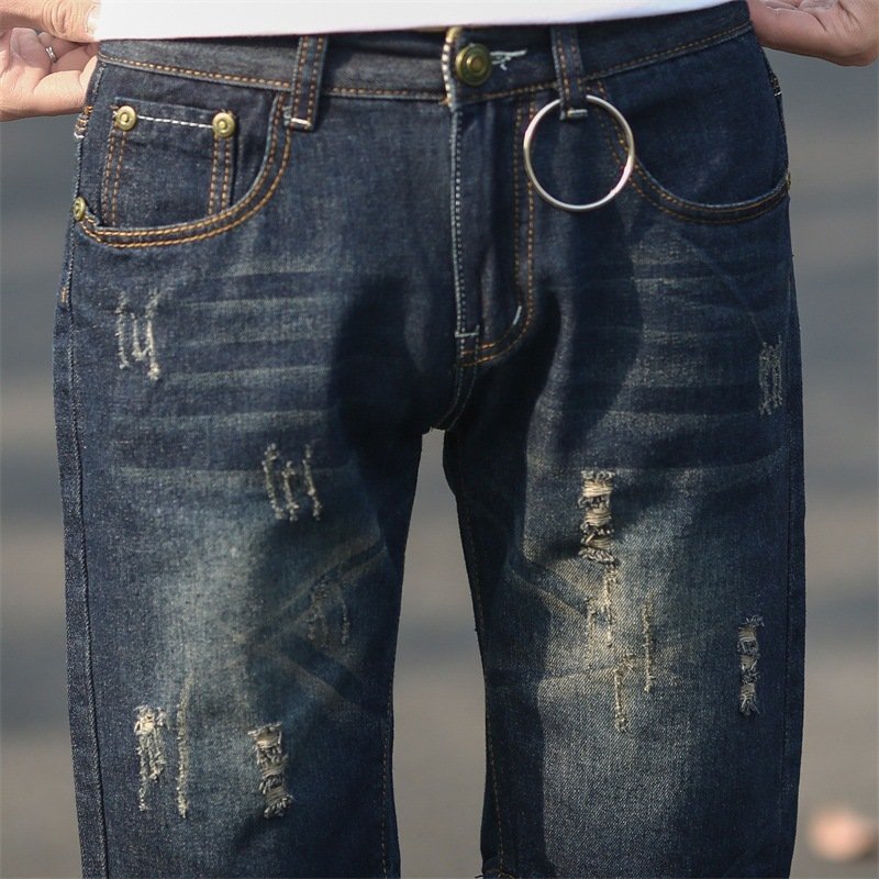 Summer Denim Shorts Men's Ripped Five-point Pants Plus Size Shorts - Image 2