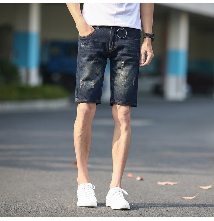 Summer Denim Shorts Men's Ripped Five-point Pants Plus Size Shorts - Image 5