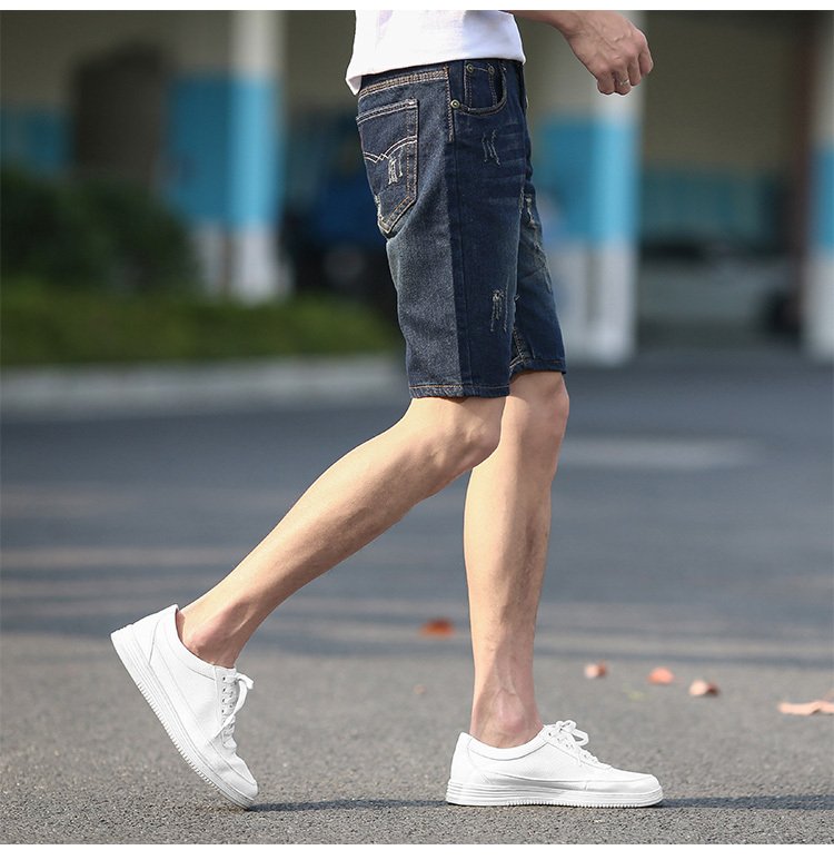 Summer Denim Shorts Men's Ripped Five-point Pants Plus Size Shorts - Image 6