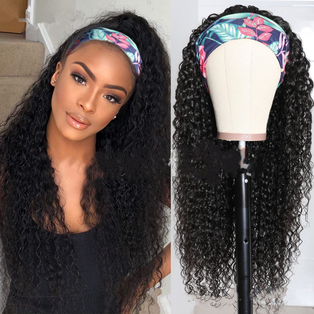 Wig Female Middle Point Small Wavy Long Curly Hair Turban Hair Band Wig - Image 4