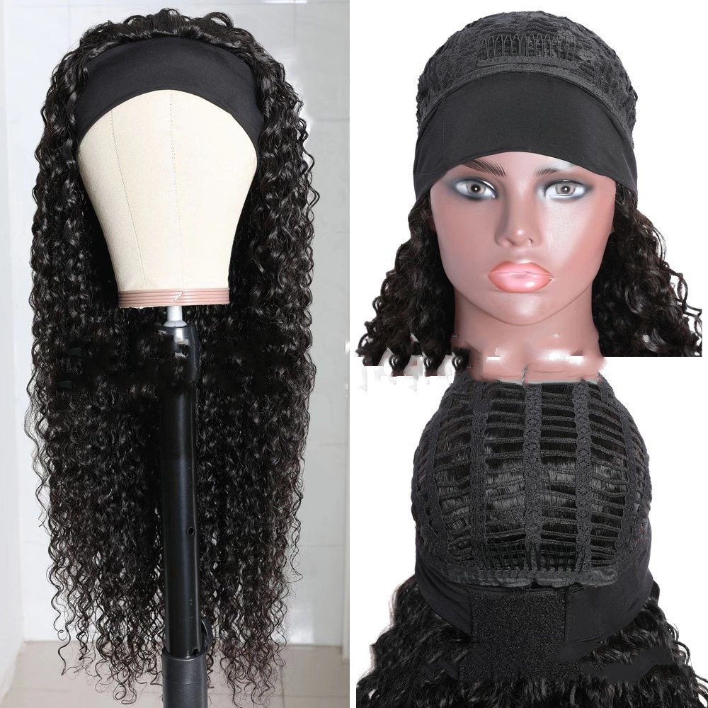 Wig Female Middle Point Small Wavy Long Curly Hair Turban Hair Band Wig - Image 5