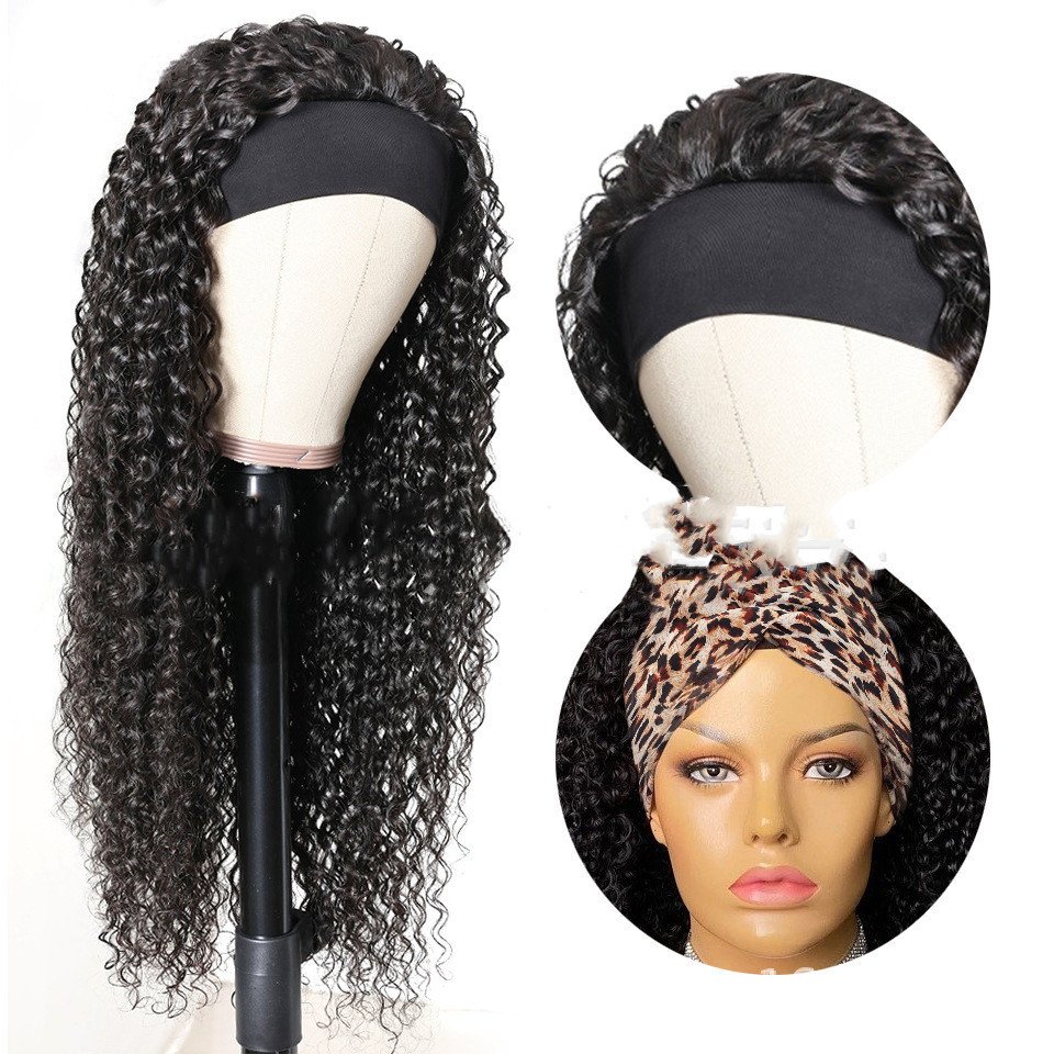 Wig Female Middle Point Small Wavy Long Curly Hair Turban Hair Band Wig - Image 2