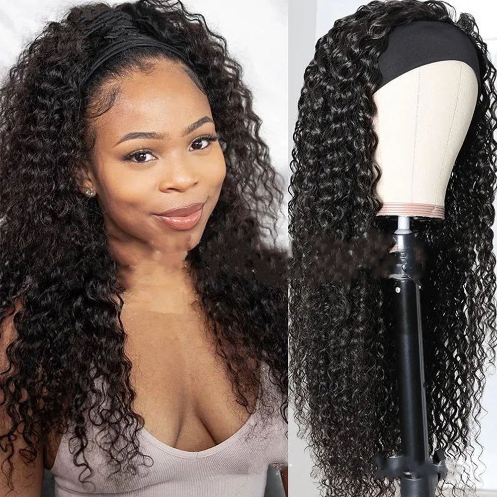 Wig Female Middle Point Small Wavy Long Curly Hair Turban Hair Band Wig - Image 3
