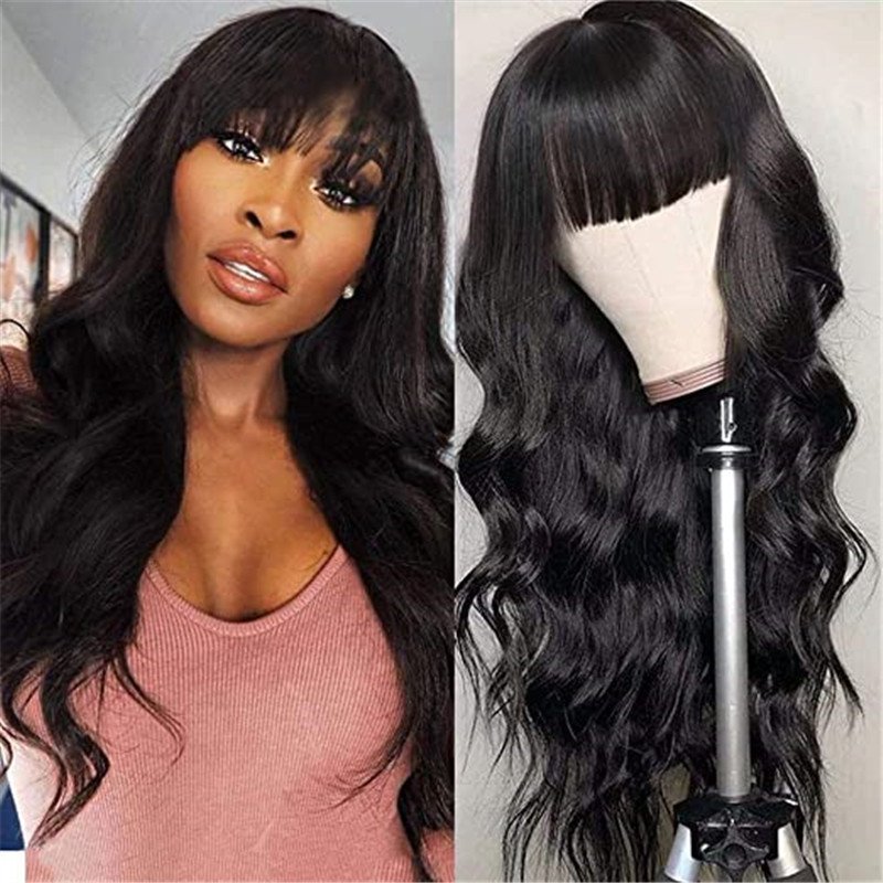 Female Wig European And American Air Bangs Long Curly Hair Big Waves - Image 3