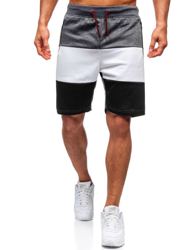 Summer New Shorts Fashion Trend Stitching Drawstring Sports Shorts