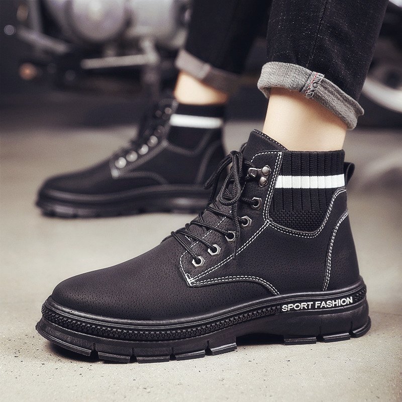 Autumn And Winter Men's Martin Boots British Style Tooling Boots High Boots - Image 3
