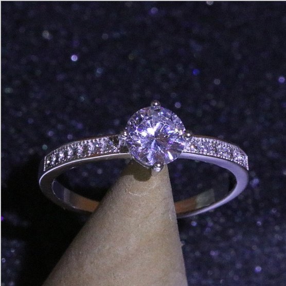 Gold-plated color-protected micro-set diamond professional processing Luxury heart and eight arrows men and women ring wedding ring - Image 4