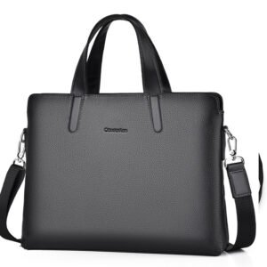 Large-capacity Crossbody Leather Briefcase