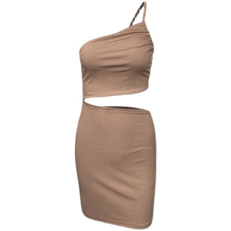 Hot Girl Design Sense Niche Shoulder Drawstring Dress - Image 3